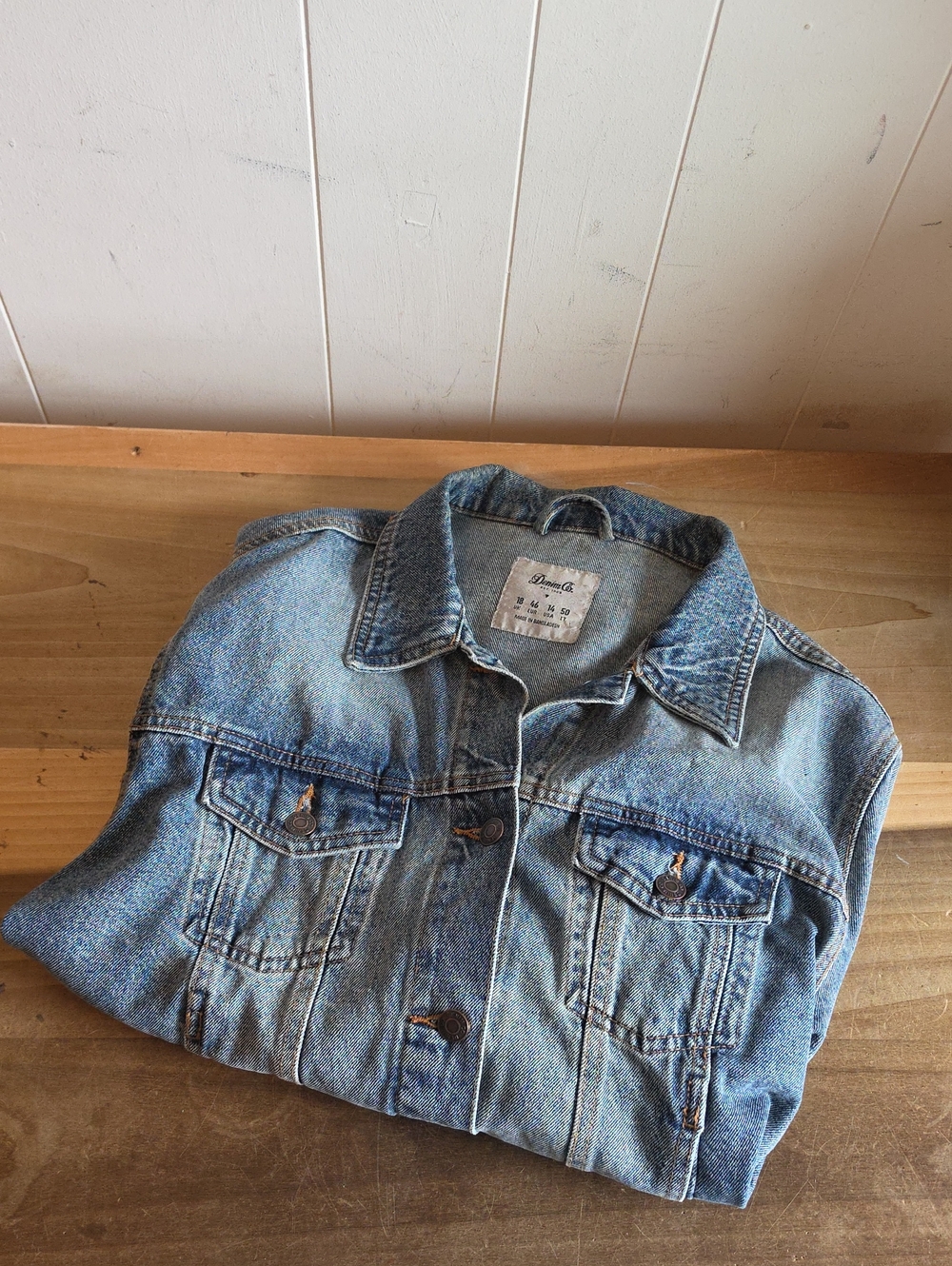 Denim&Co Blue Women's Denim Jacket Classic Button Front Women's Size 14